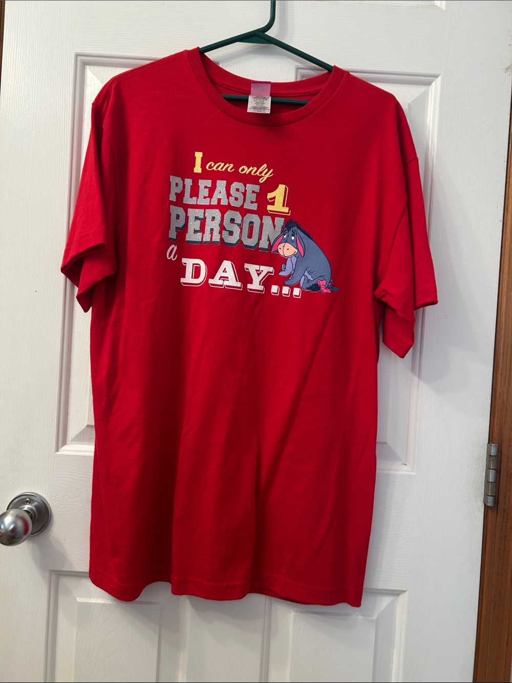 Disney Red Short Sleeve Tee with Eeyore Graphic